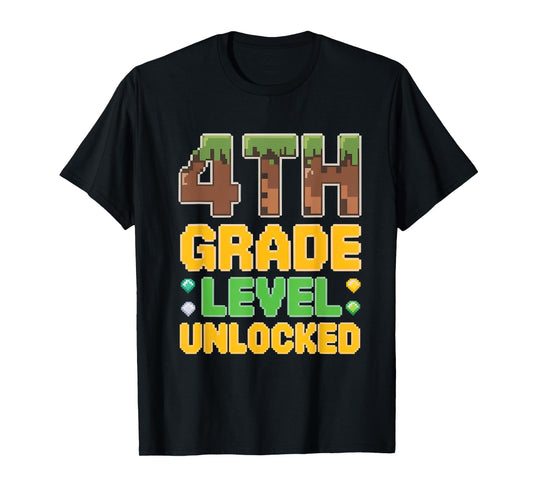 4th Grade Level Unlocked Back to School Gamer Fun T-Shirt