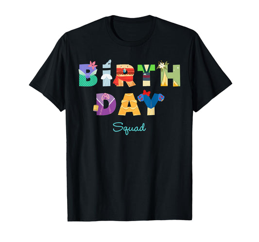 Disney Princess "Birthday Squad" Big Character Letters T-Shirt