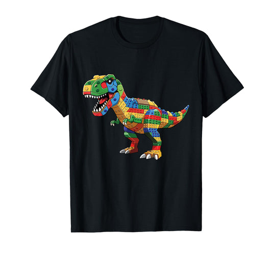 Dinosaur Raptor Master Builder Block Building Brick Builder T-Shirt