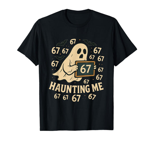 67 Halloween Ghost Math Meme Multiplication 6x7 Student Joke T-Shirt