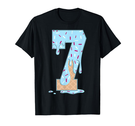 7 Number Seven Team Sports Ice Cream Drip 67 Six Seven Meme T-Shirt