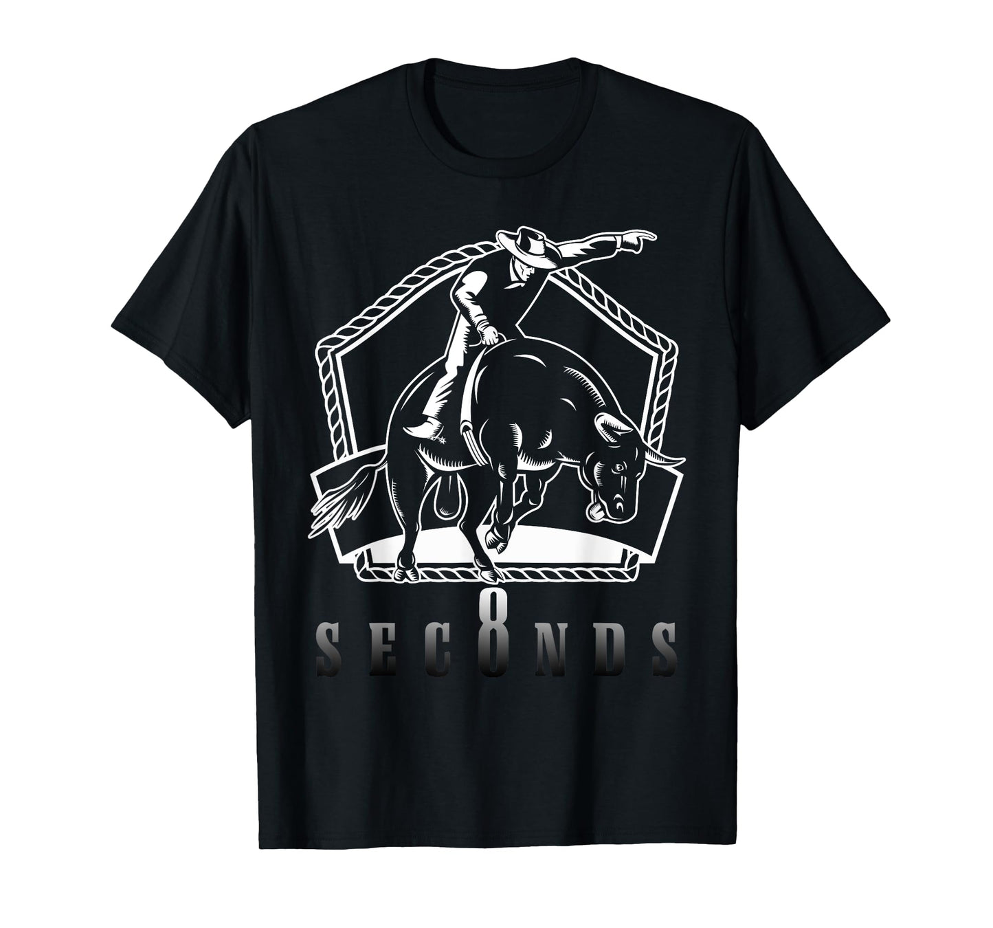 Cowboy Bull Riding Ask Me In Eight Seconds Western Rider T-Shirt