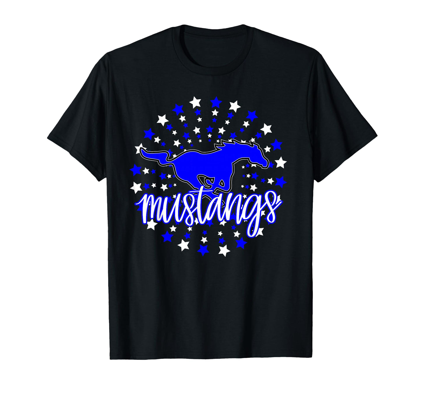 Mustangs School Spirit Stars Mustang Pride Football Mom T-Shirt