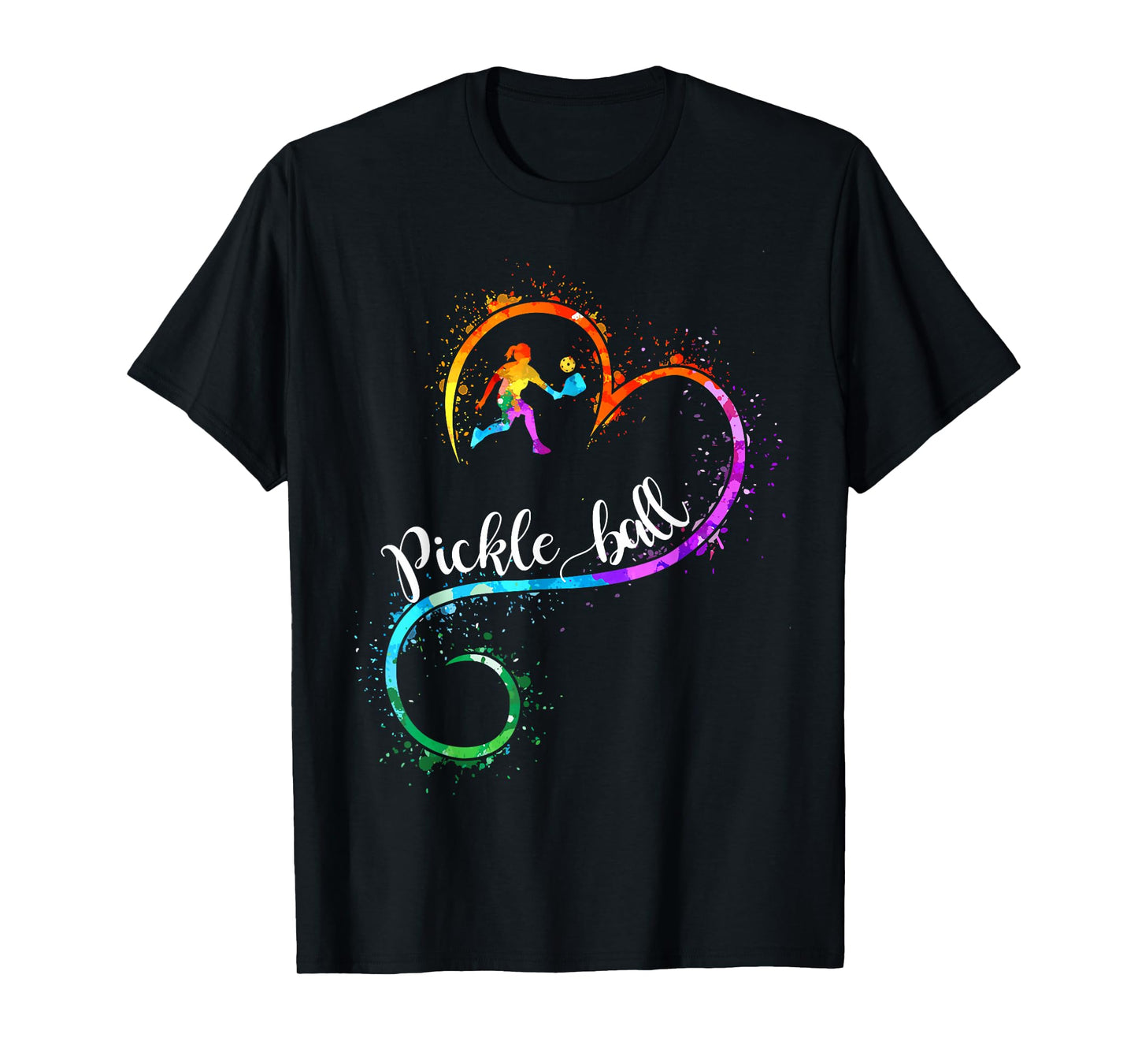 I Love Pickleball Watercolors Funny Pickleball Girl Player T-Shirt