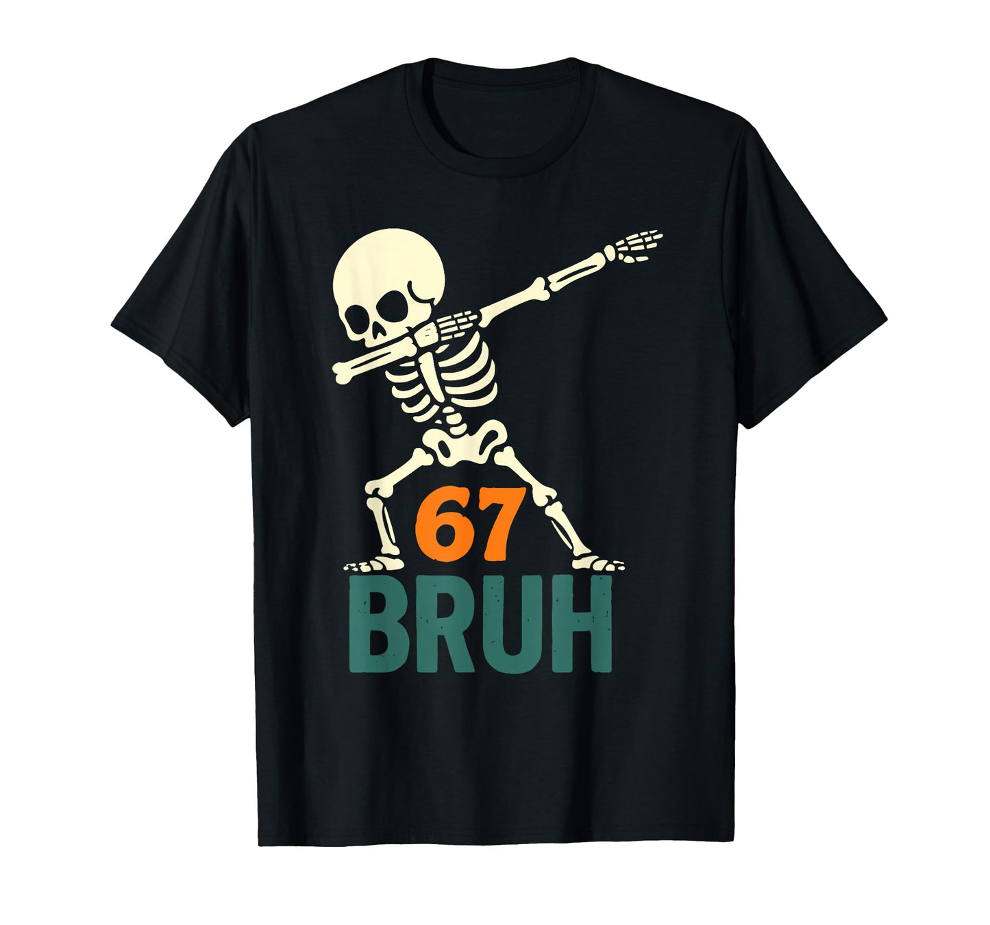 Bruh Halloween Meme Numbers Six Seven Skeleton Funny Kids T-Shirt