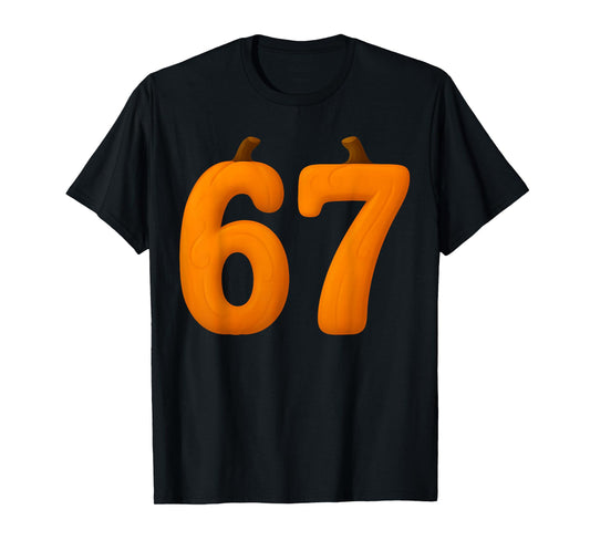 67 Number Sixty-Seven Six Seven Fall Pumpkin 6 7 Halloween T-Shirt