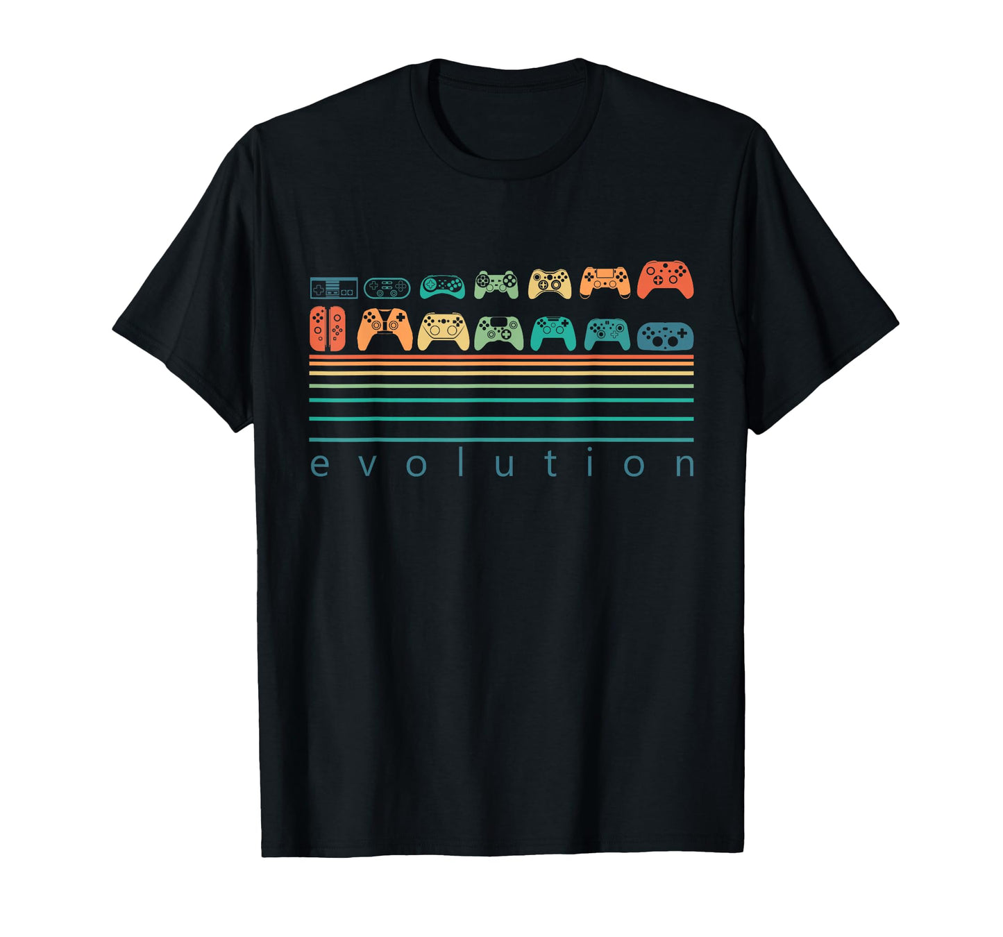 Video Game Controller Evolution 80s 90s Retro Gaming Gamer T-Shirt