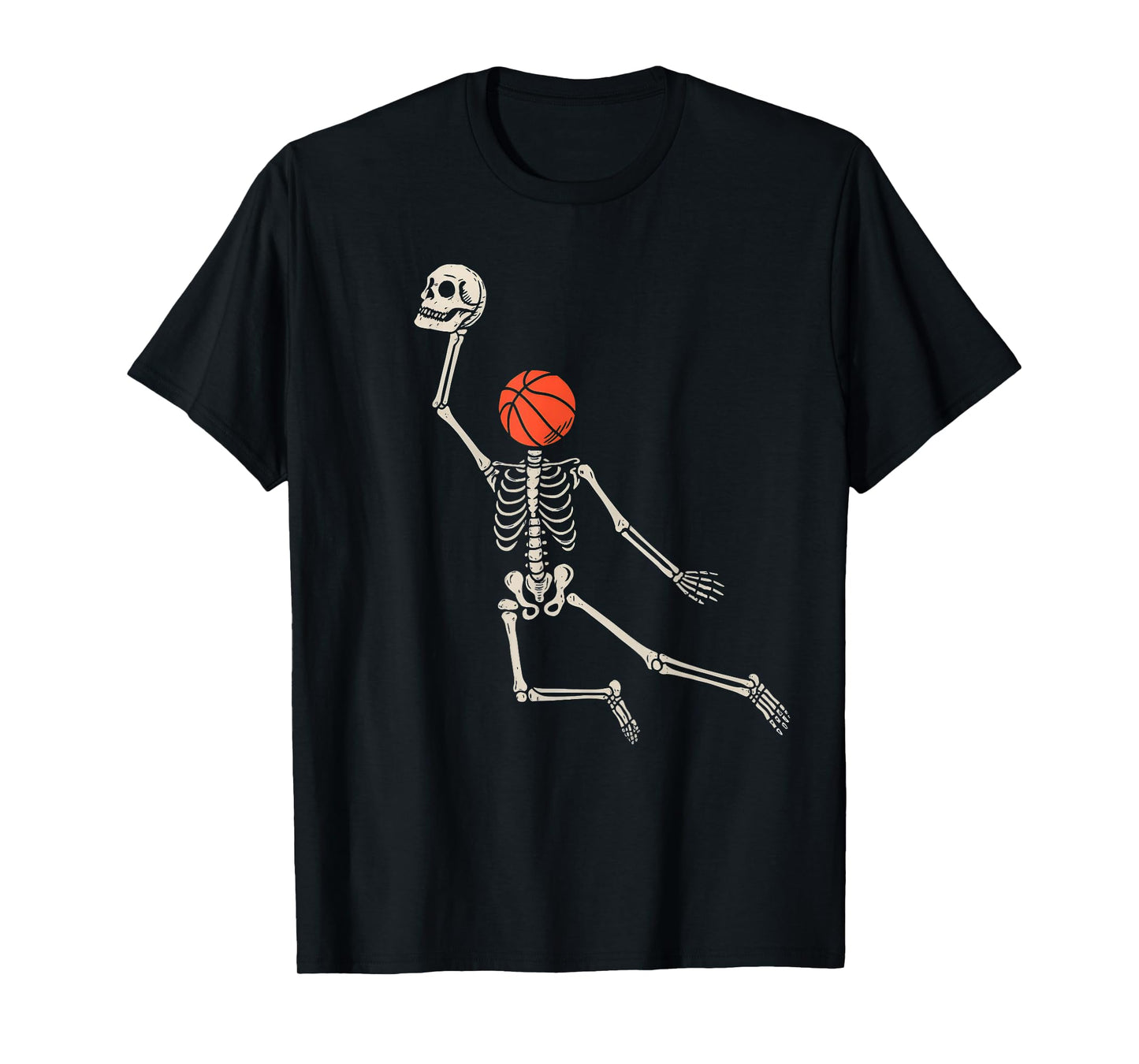 Basketball Halloween Skeleton Playing Basketball Slam Dunk T-Shirt