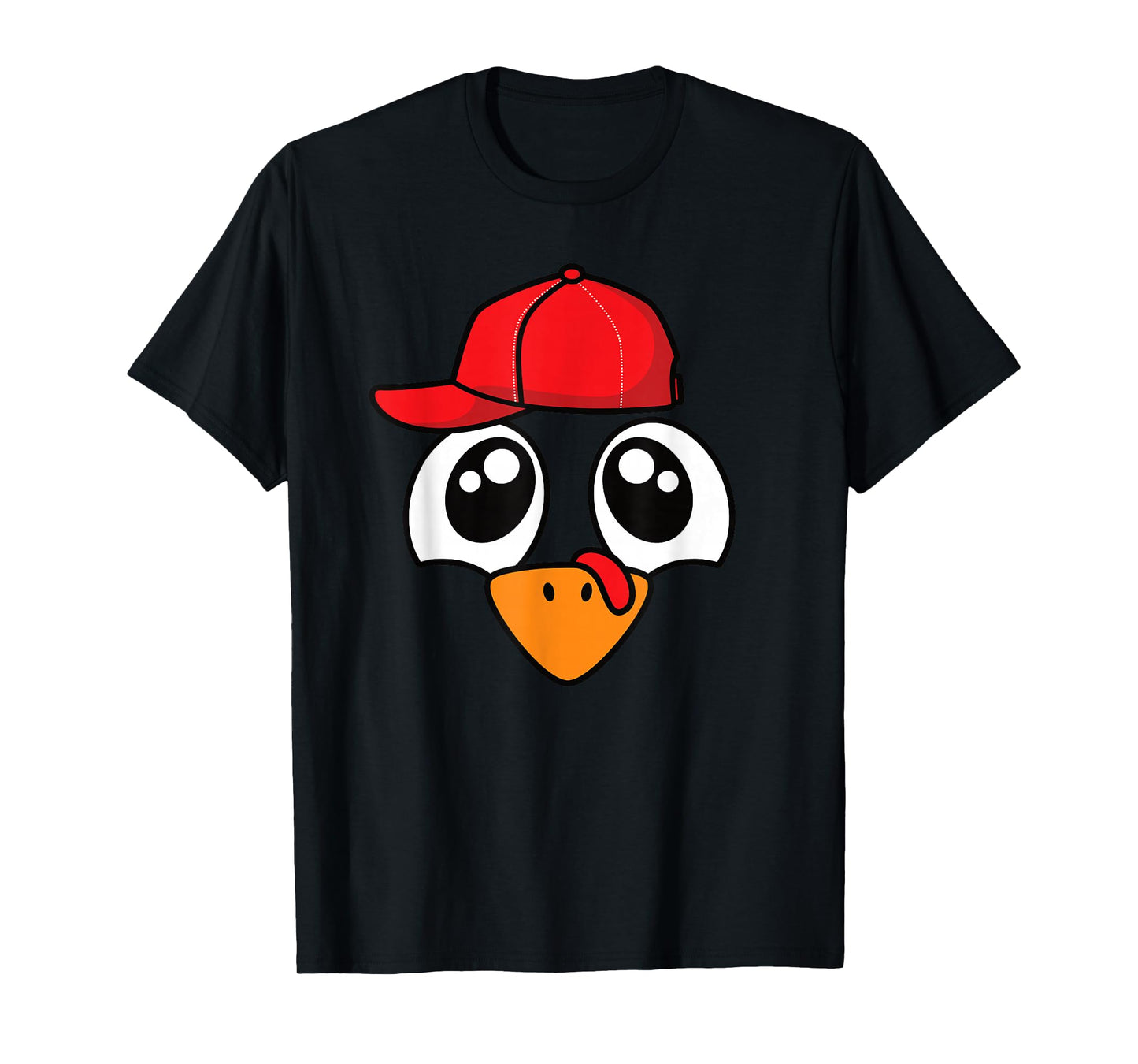 Funny Thanksgiving Turkey Face Men Boys Kids T-Shirt