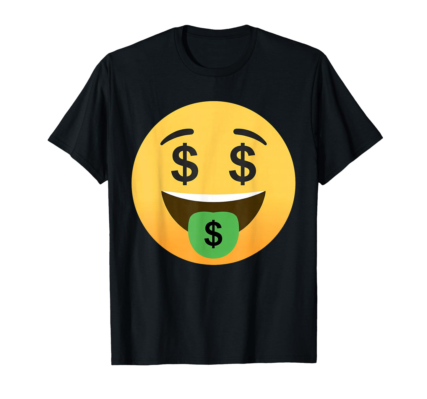 Funny Emoticon Dollar Mouth Face with Money Sign Eyes Rich T-Shirt