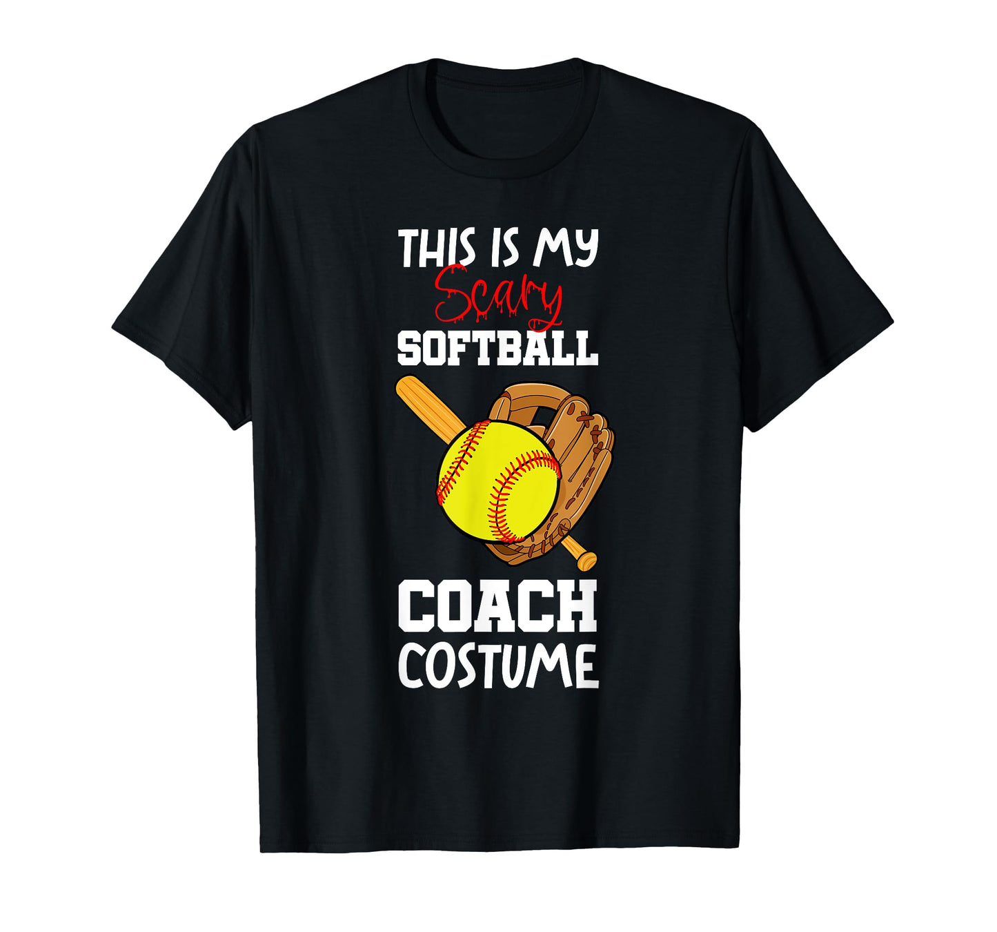 Softball Halloween Scary Coach Costume Player T-Shirt