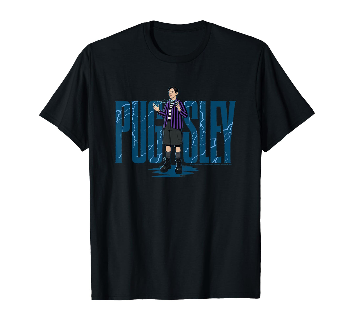 Wednesday Season 2 Pugsley Addams Electric Logo T-Shirt