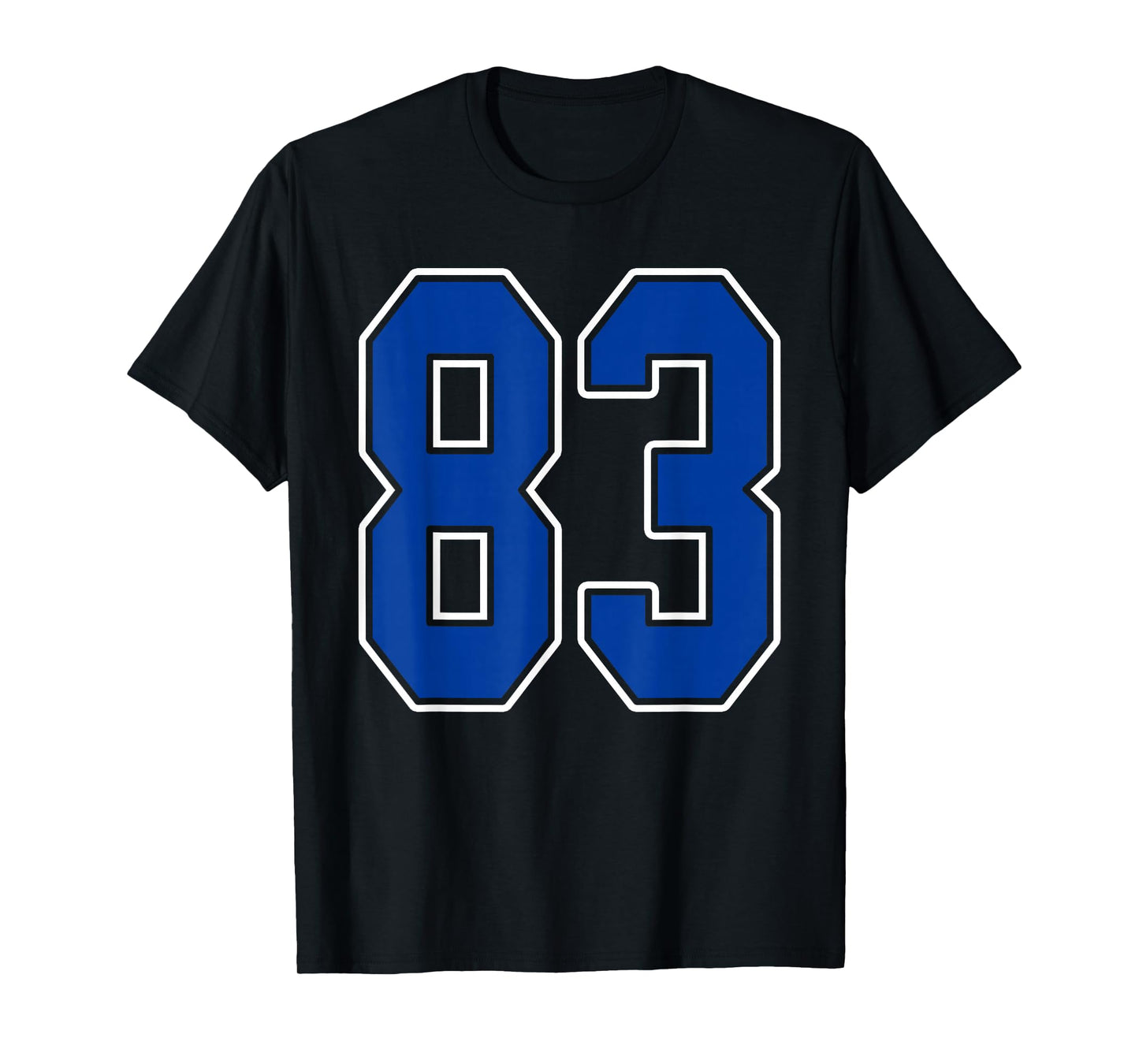 Royal Blue and White Number 83 Jersey Player Uniform #83 Fan T-Shirt
