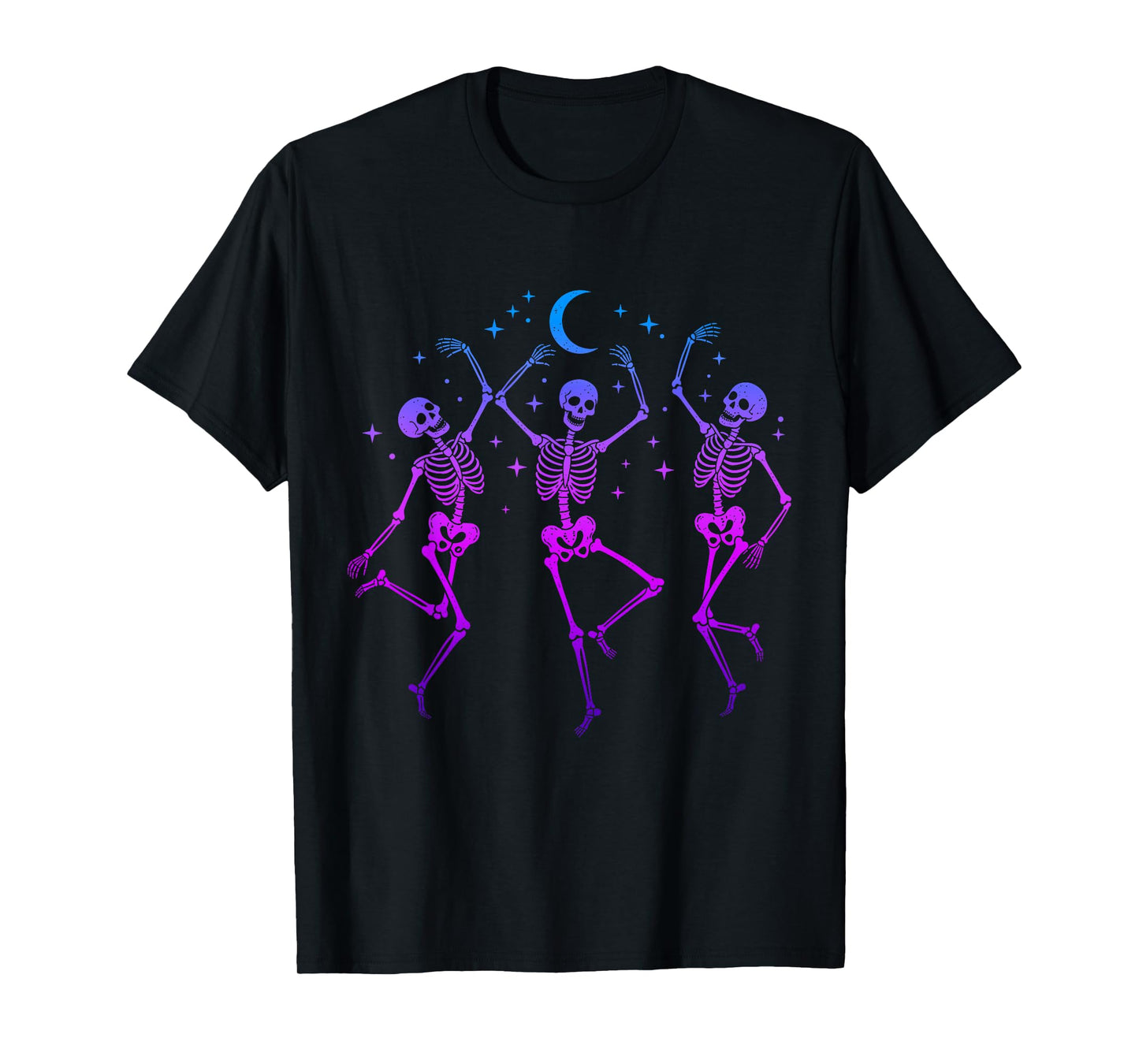 Dancing Skeletons Moonlit Night Halloween Spooky Fun T-Shirt