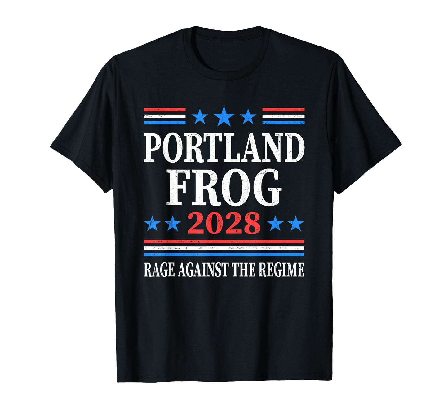 Portland Frog 2028 Rage Against The Regime US Flag Vintage T-Shirt