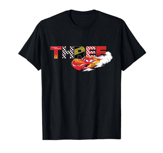 Disney & Pixar's Cars Numbers 3 Third 3rd Birthday Party T-Shirt