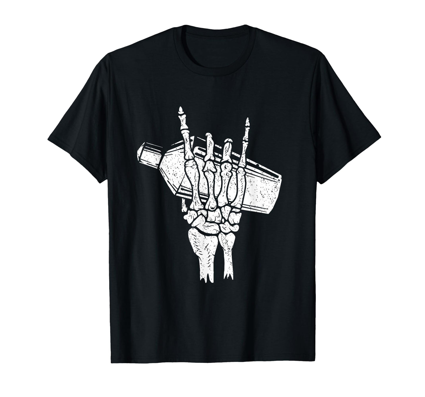 Retro Bartender Rock On Hand for Men Women Skeleton Bartender T-Shirt, Unisex-Adults, Black, Small, Short Sleeve, T-Shirt