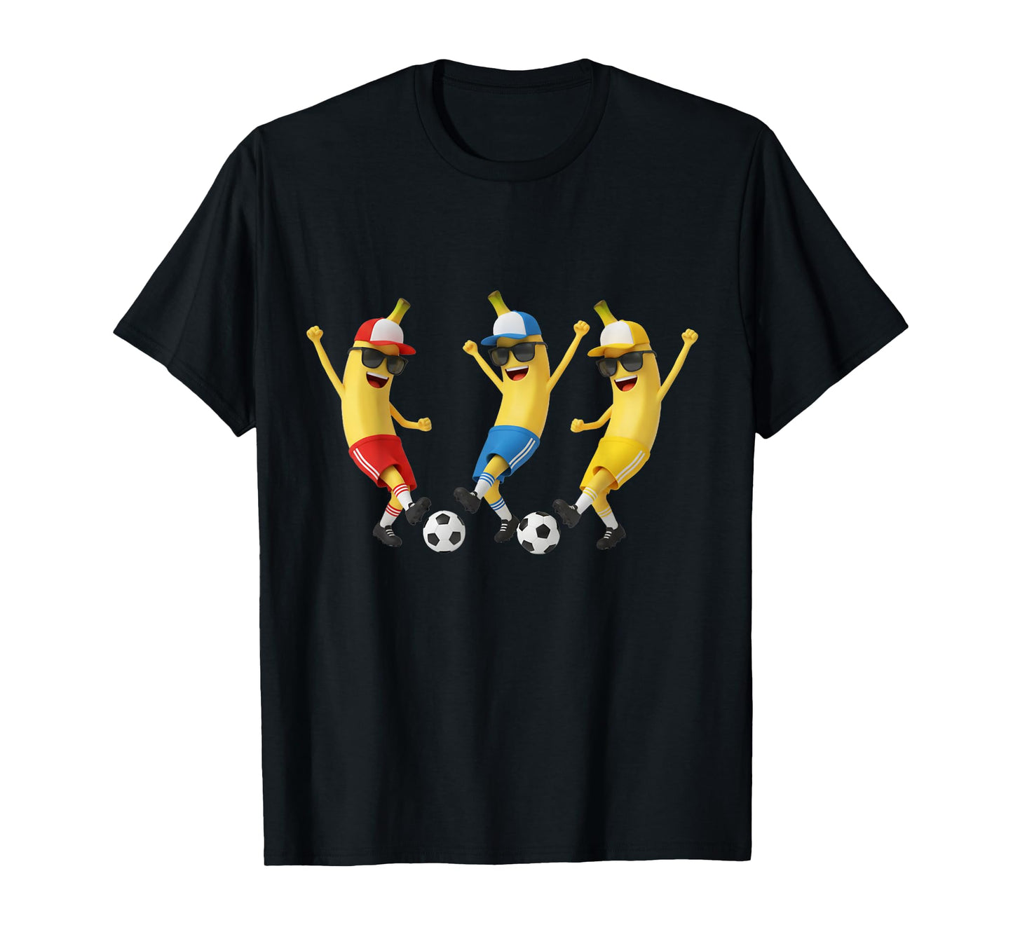 Funny Banana Soccer Team Art | Cool Cartoon Football Tee T-Shirt
