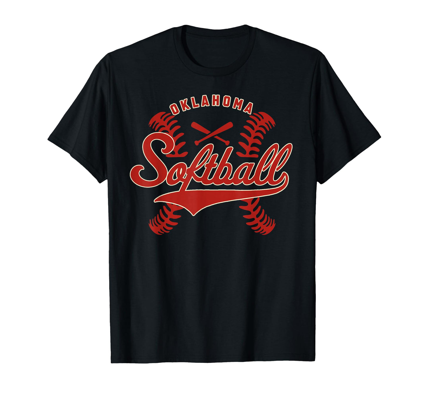 Oklahoma Softball Vintage Mens Kids Team Retro Softball Fan T-Shirt
