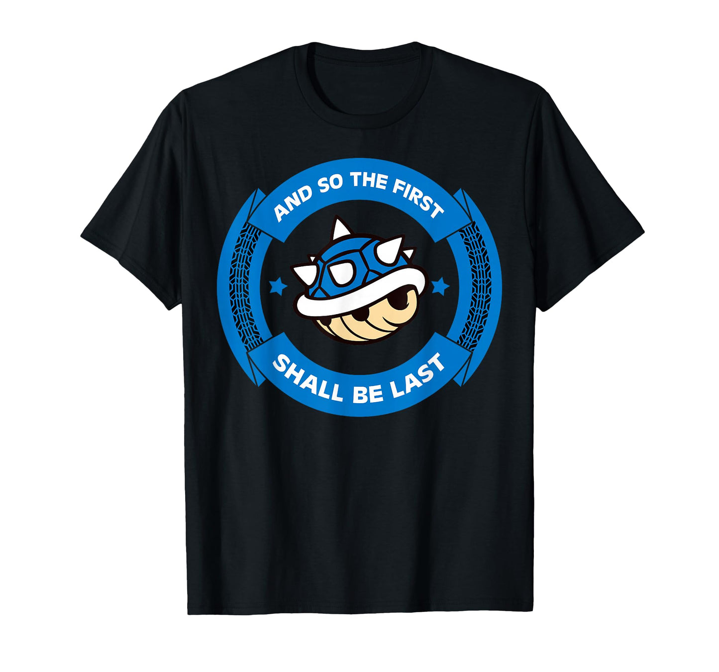 Nintendo Mario Kart Blue Shell Circle Text T-Shirt