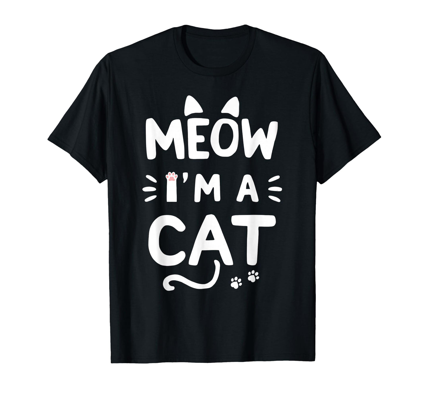 Meow I'm A Cat Halloween Costume Men Women Funny Cat Lover T-Shirt