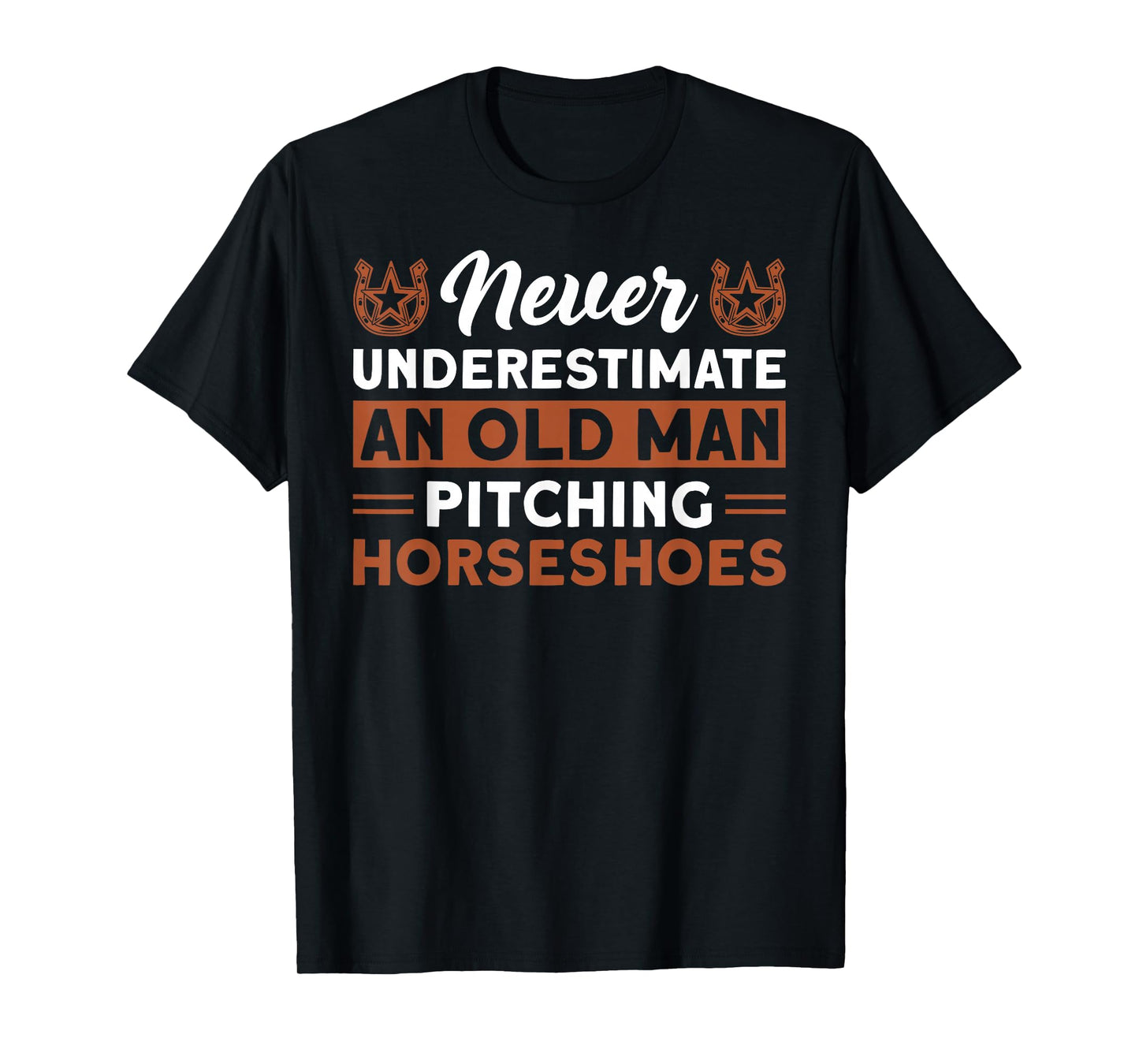 Horseshoe pitching old man horseshoe throwing design T-Shirt