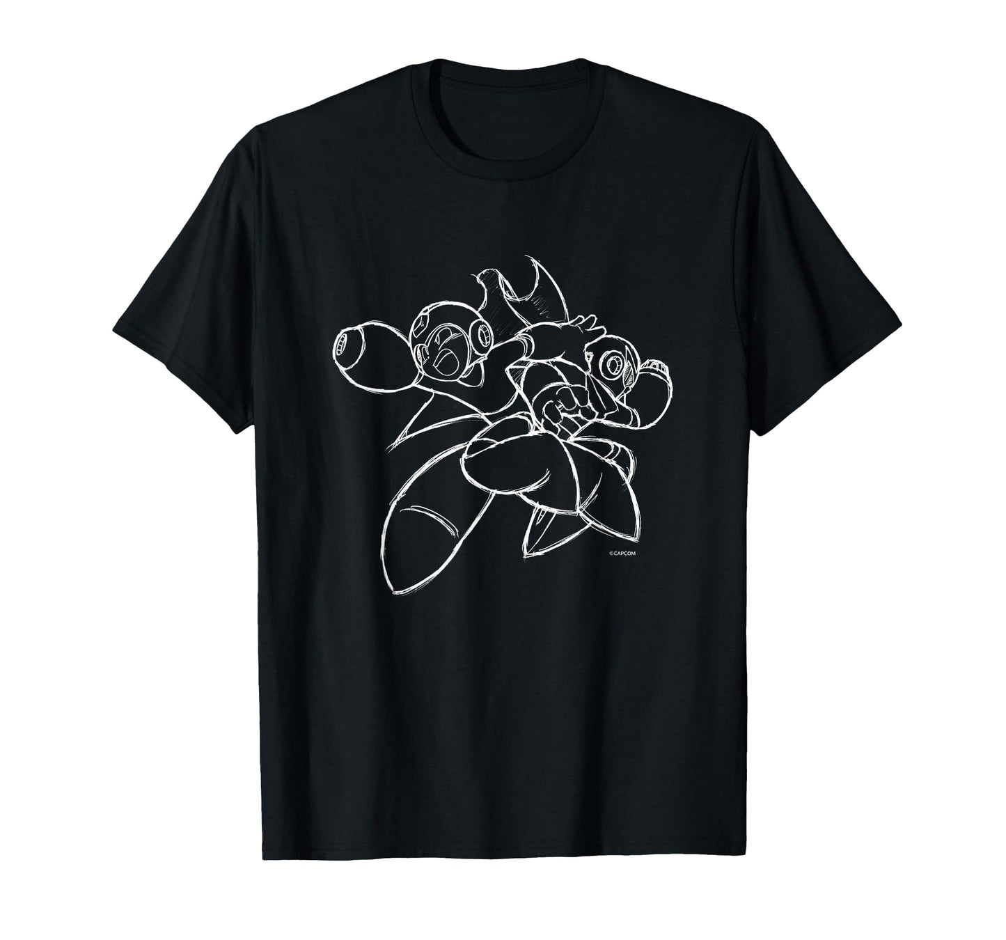 Capcom MEGA MAN VS. ProtoMan Unisex-Child T-Shirt - Black, Small - Short Sleeve, Cotton 80% Polyester 20% - Gaming T-Shirts