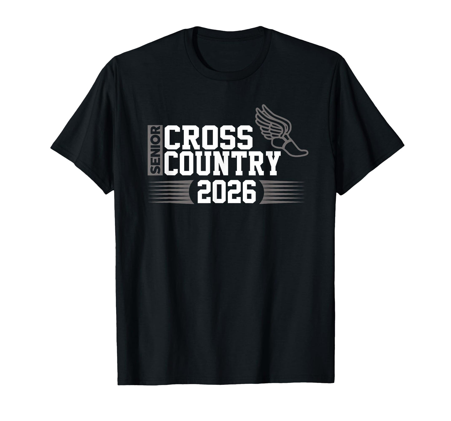 Cross Country Senior Class of 2026 Winged Foot Design T-Shirt