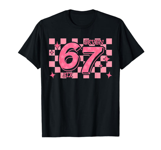 67 Meme six Seven Checkered T-Shirt