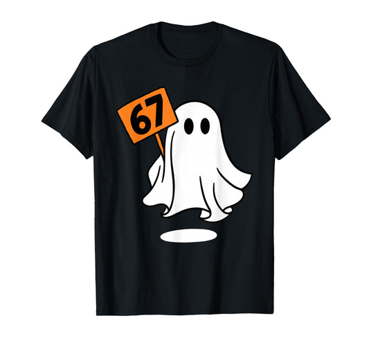 67 Meme Humor 6-7 Funny SixSeven Ghost Halloween T-Shirt