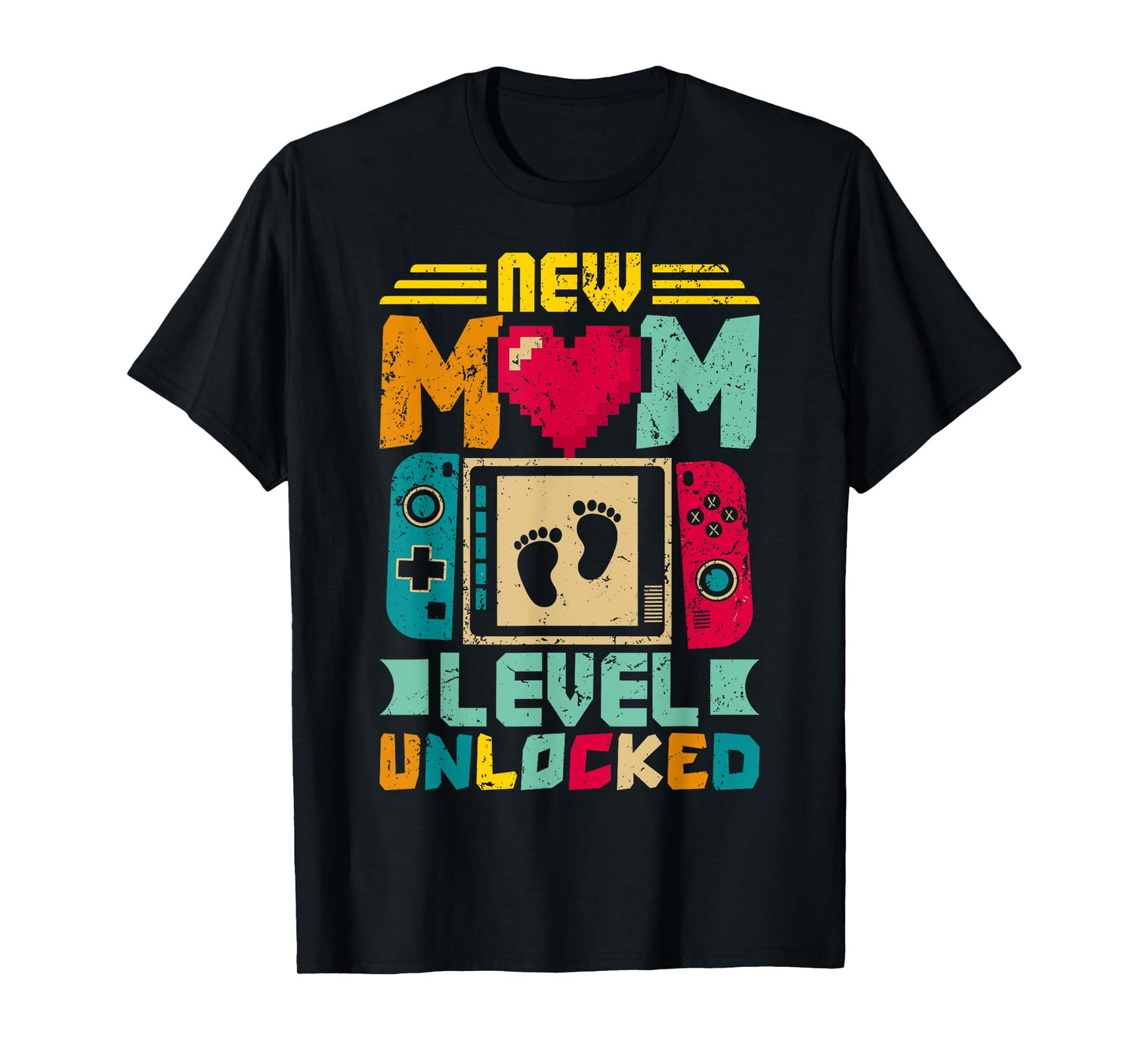 Mom Level Unlocked I Leveled Up To Mommy New Mom Gamer T-Shirt
