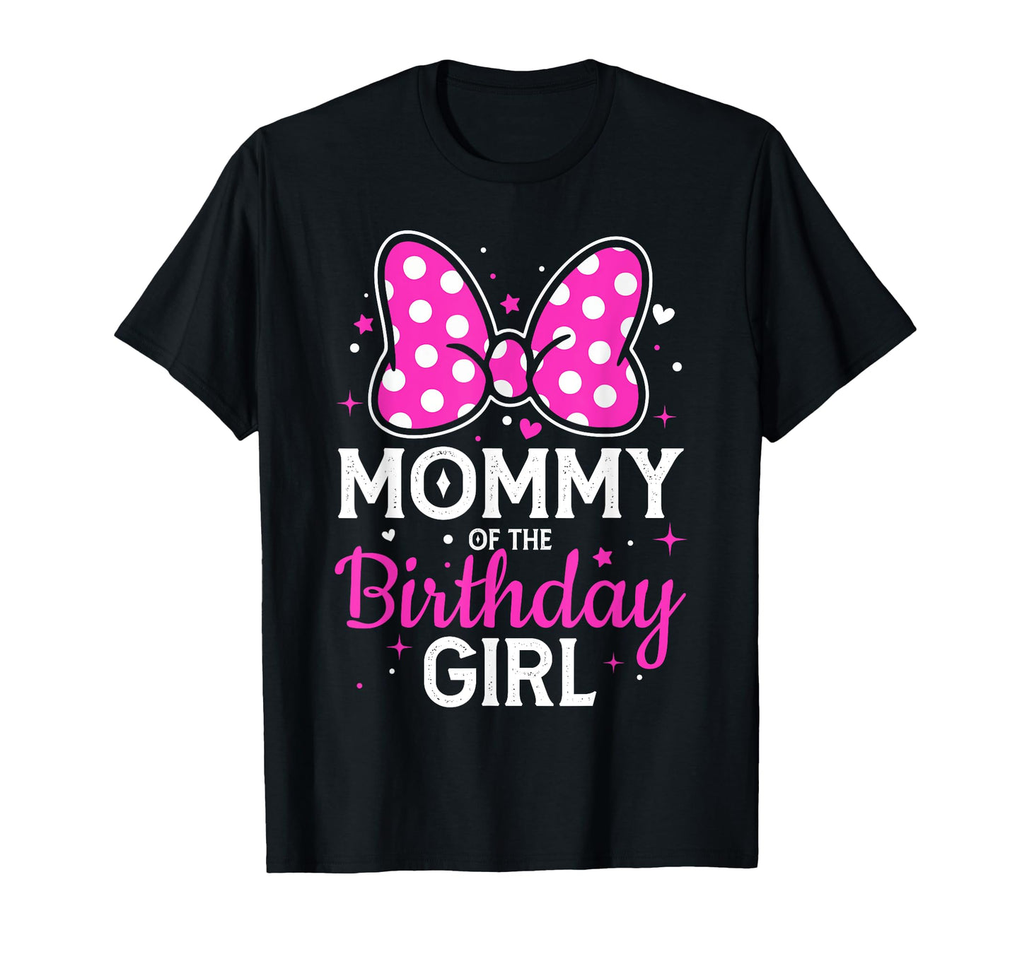 Daddy of The Birthday Girl Cute Pink Bow Family Matching T-Shirt