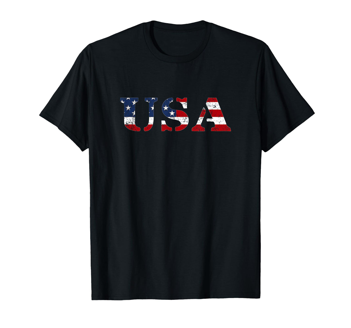 USA Distressed US Flag Patriotic Fourth of July America T-Shirt