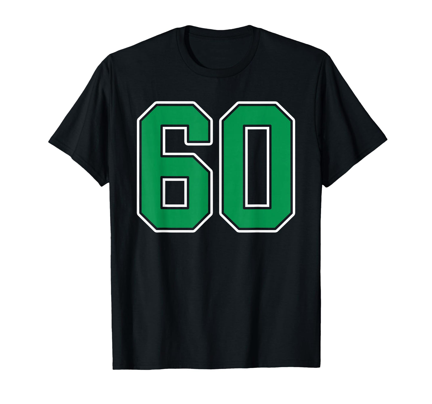 Kelly Green White Number 60 Jersey Player Uniform #60 T-Shirt