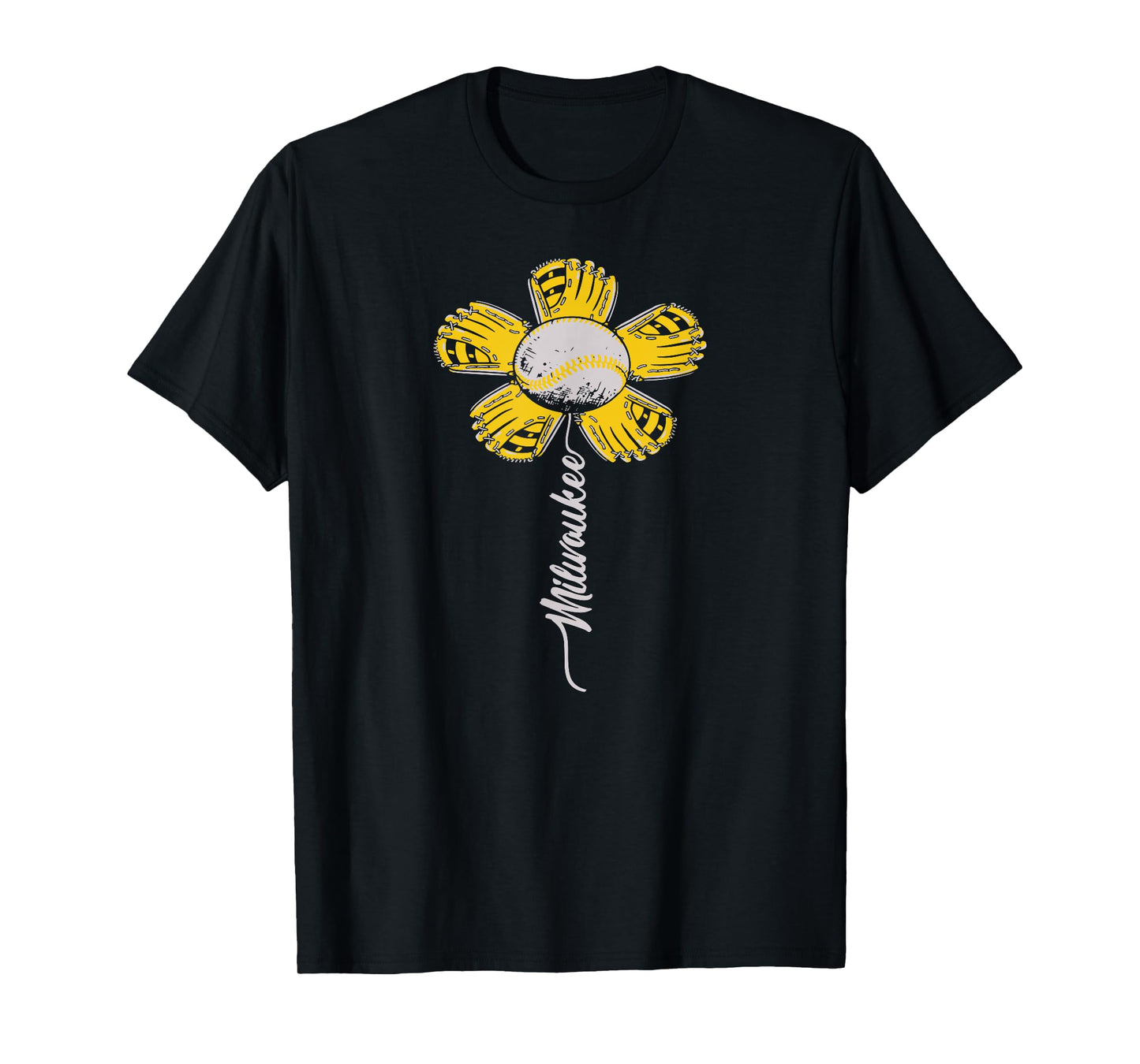 Milwaukee Baseball Flower, Baseball Enthusiasts 2024 T-Shirt