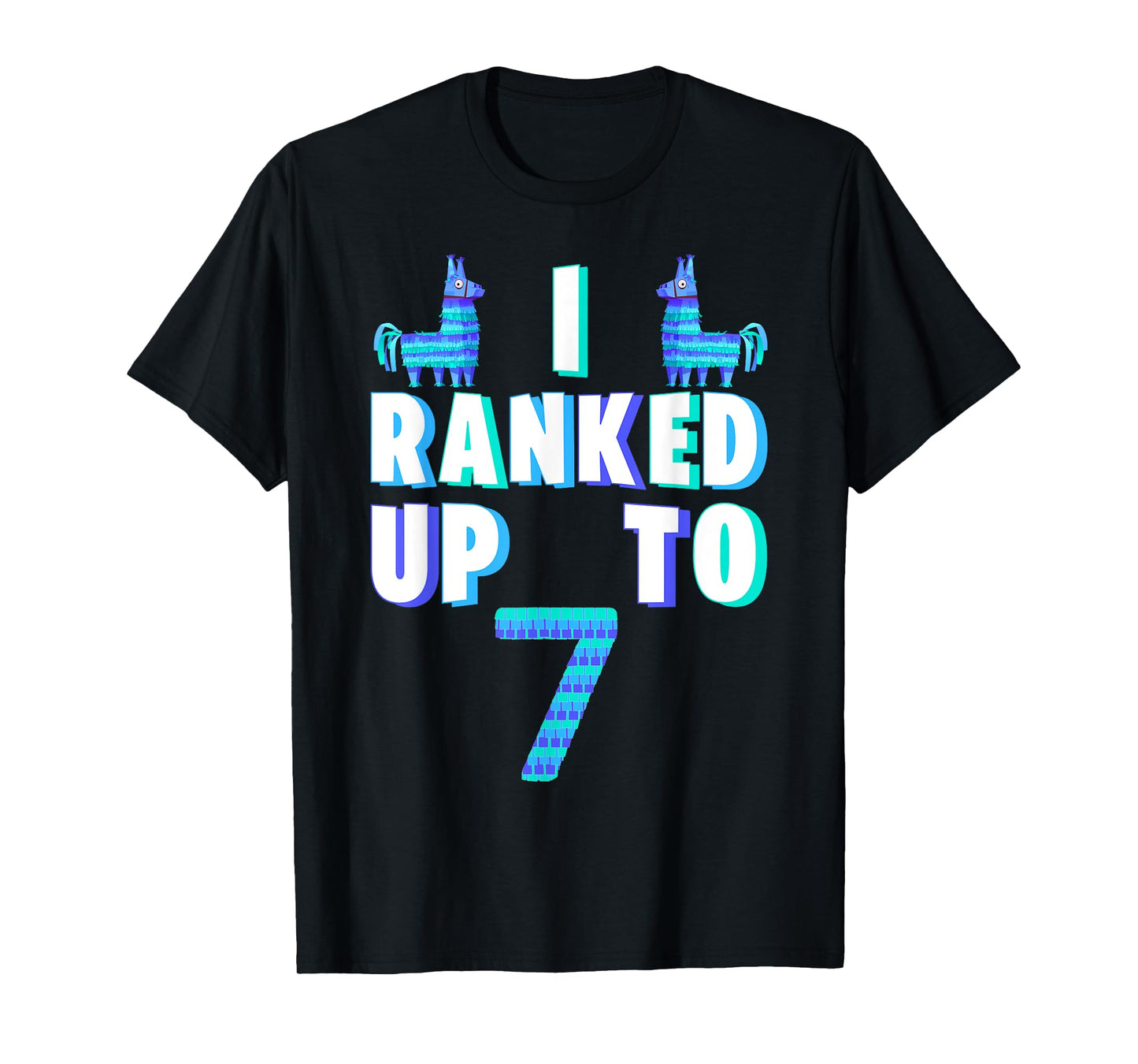 I Ranked Up To 7 Birthday Video Game Llama Piñata Birthday T-Shirt