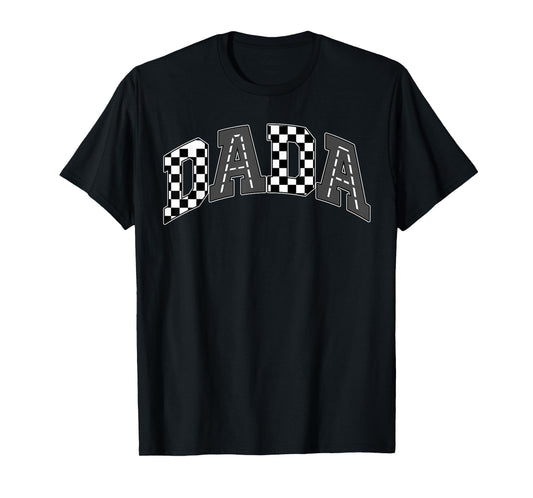 Dada Racing Race Car Checkered Family Birthday Matching T-Shirt