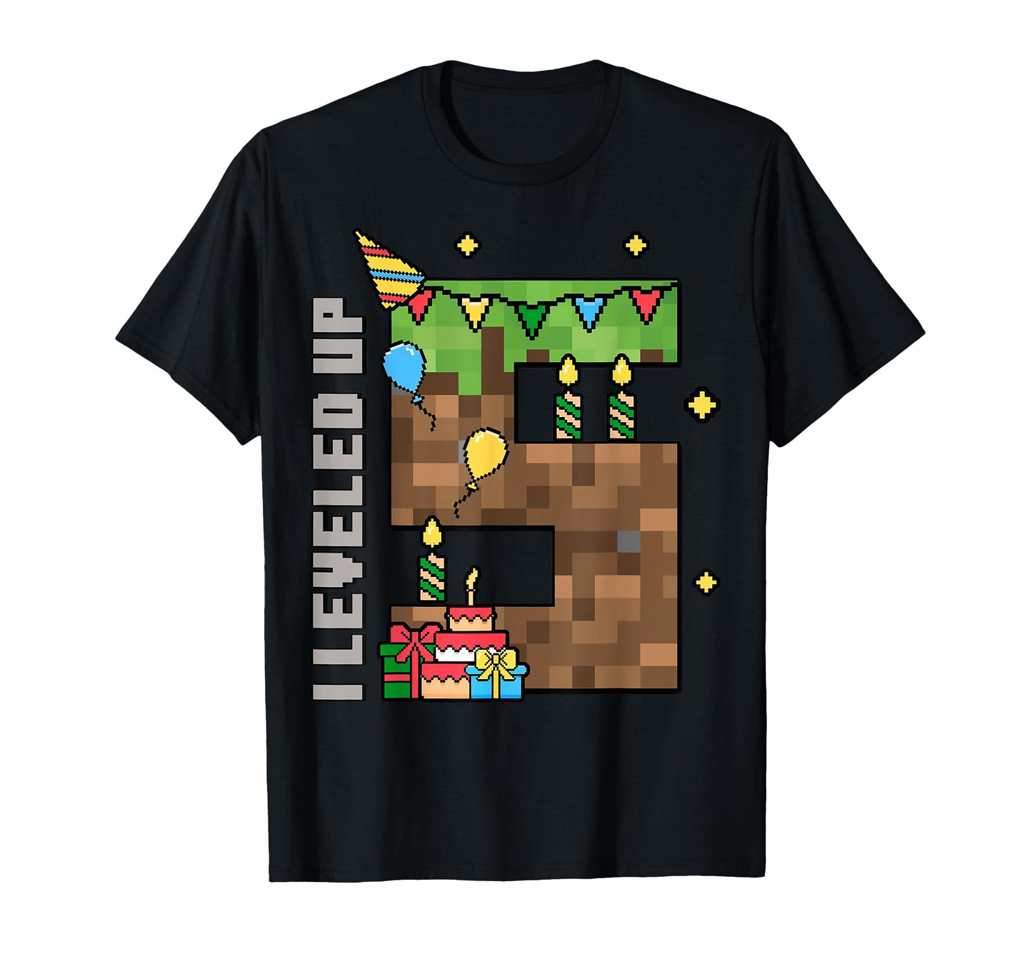 5th Birthday Boy I Leveled Up 5 Pixel Birthday Gamer T-Shirt