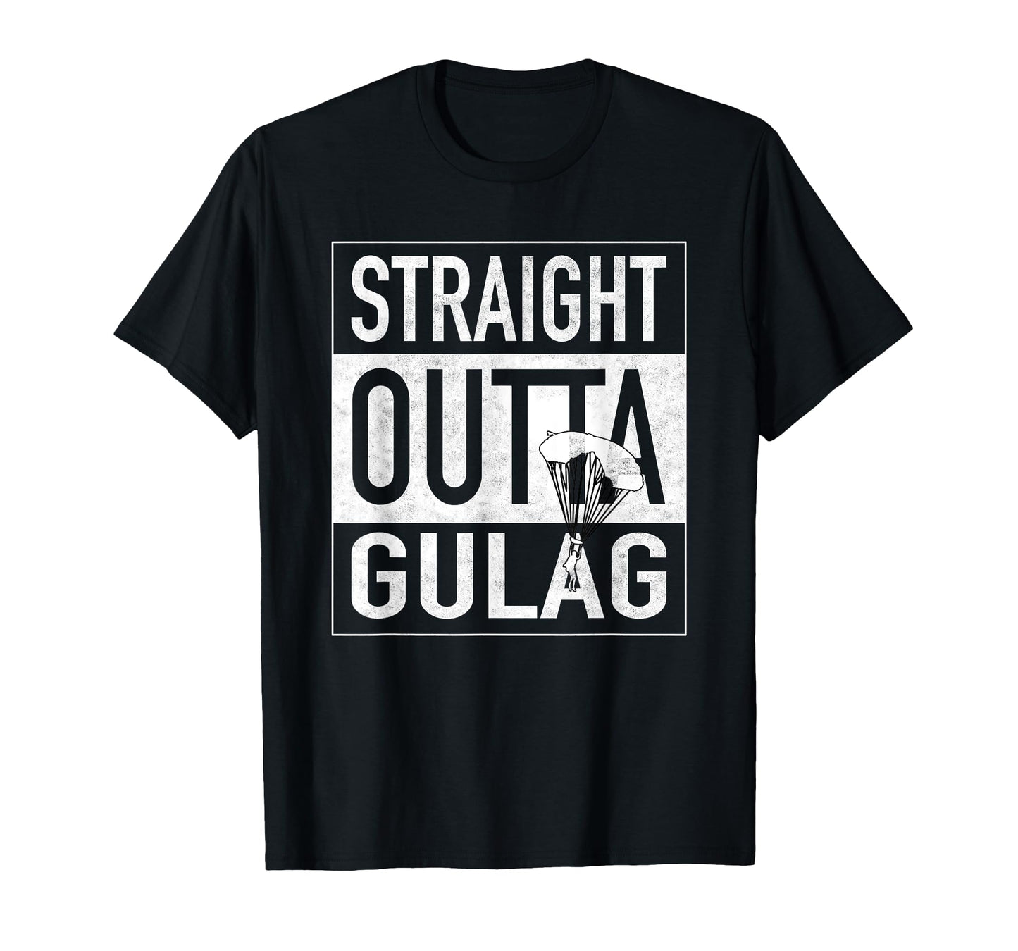 Straight Outta Gulag with Parachute for Gamers T-Shirt