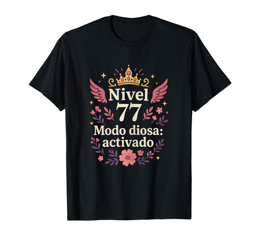 77th Birthday Spanish Cumpleaños Nivel 77 T-Shirt