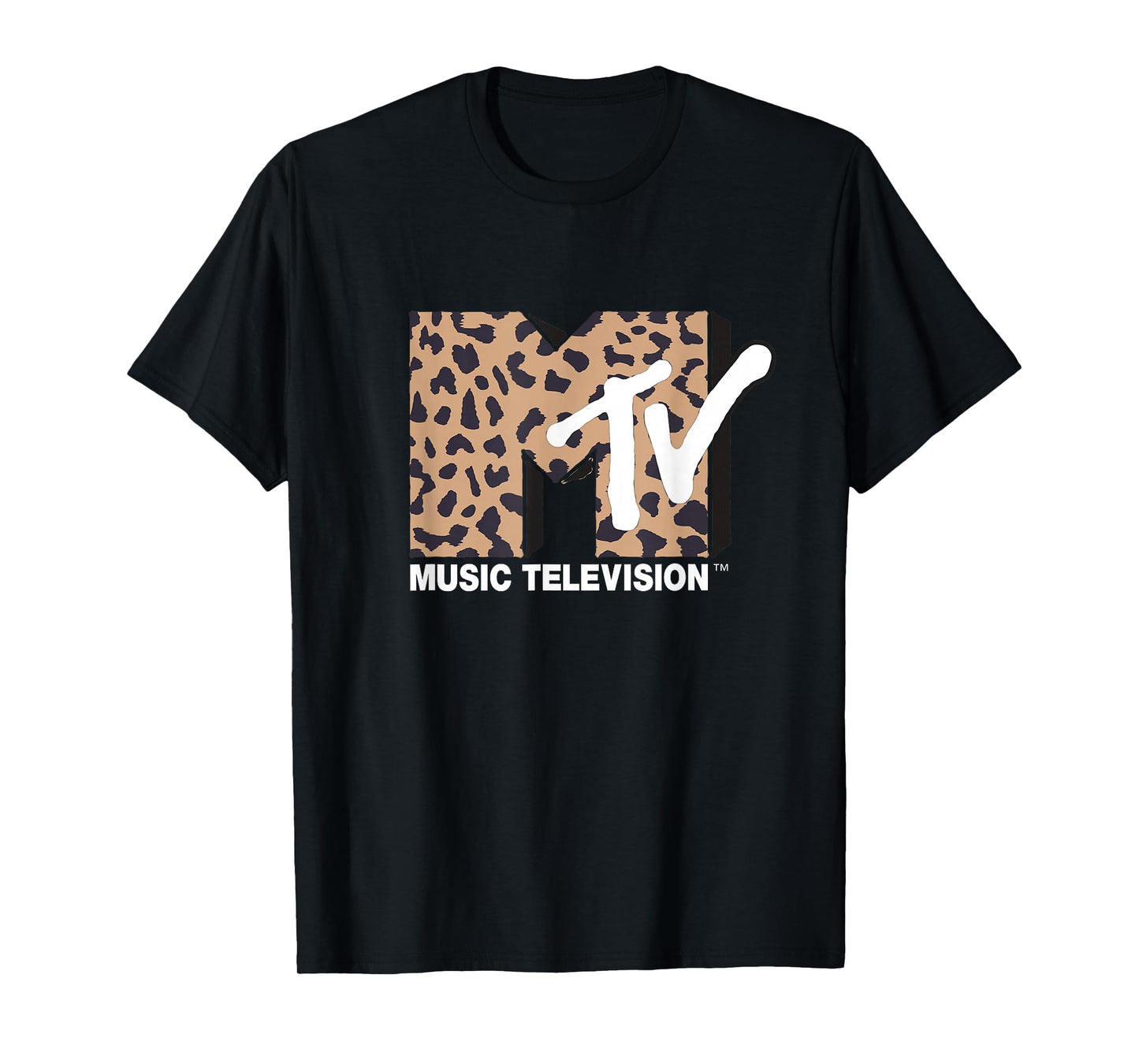 MTV Vintage Cheetah Print Music Television T-Shirt
