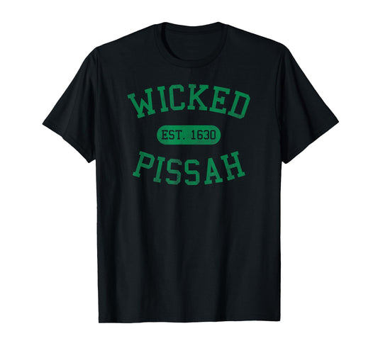 Distressed Vintage Wicked Pissah Boston MA Gag Bostonian T-Shirt