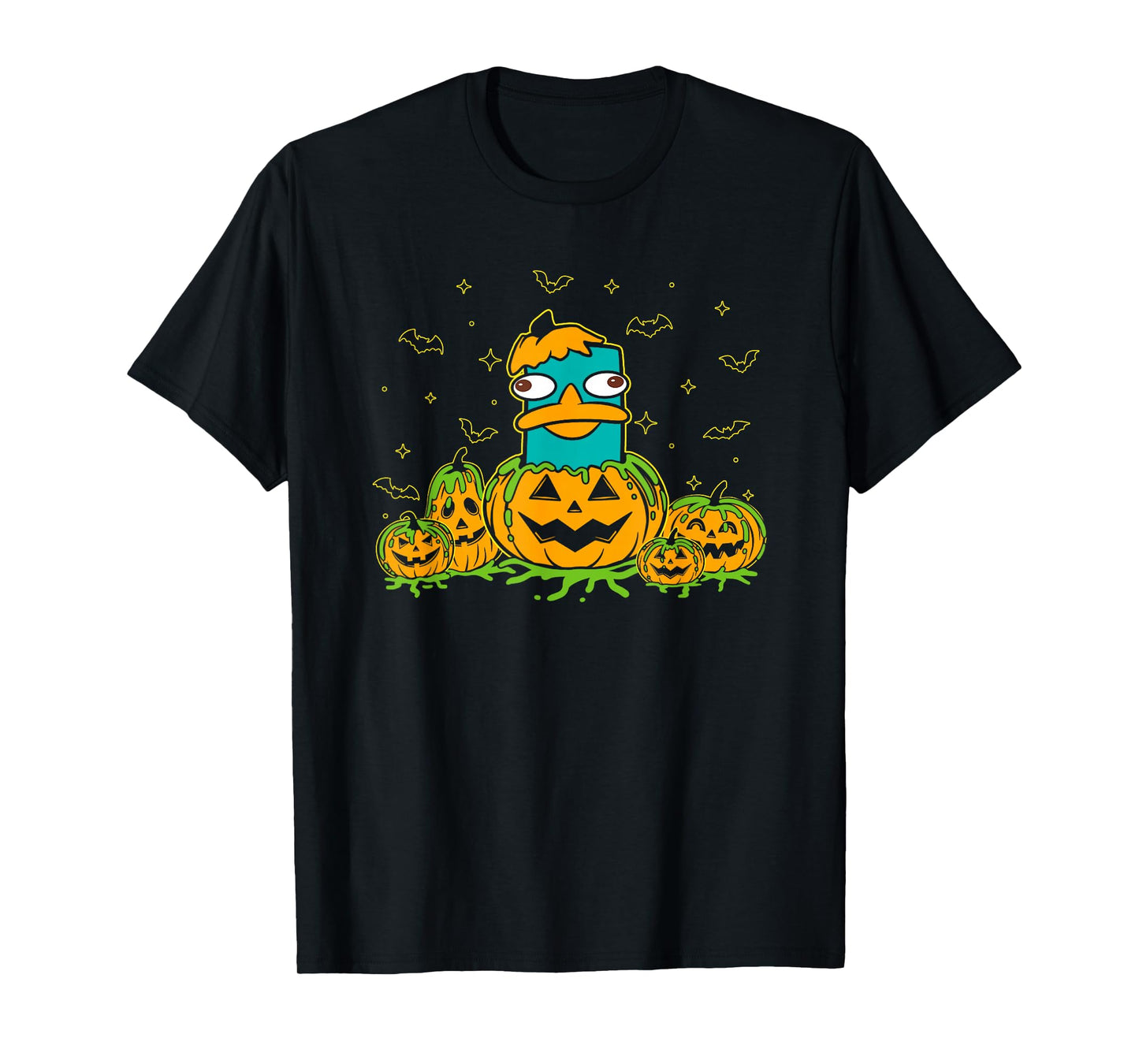 Disney Phineas And Ferb Halloween Pumpkin Perry The Platypus T-Shirt