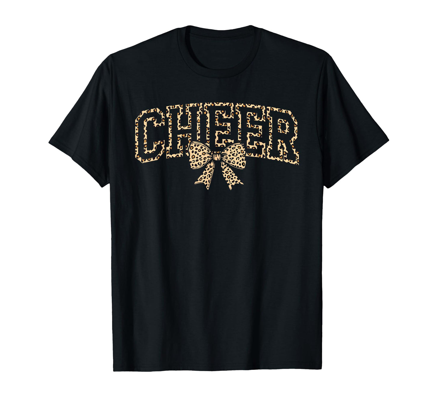 Cheer Coquette Bow Leopard Cheerleader Mom Cheerleading T-Shirt