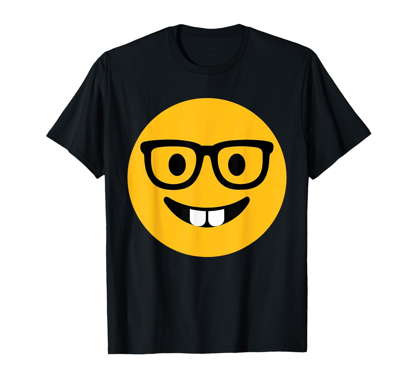 Funny Emoticon Nerd Glasses Buckteeth Hilarious Nerdy Face T-Shirt