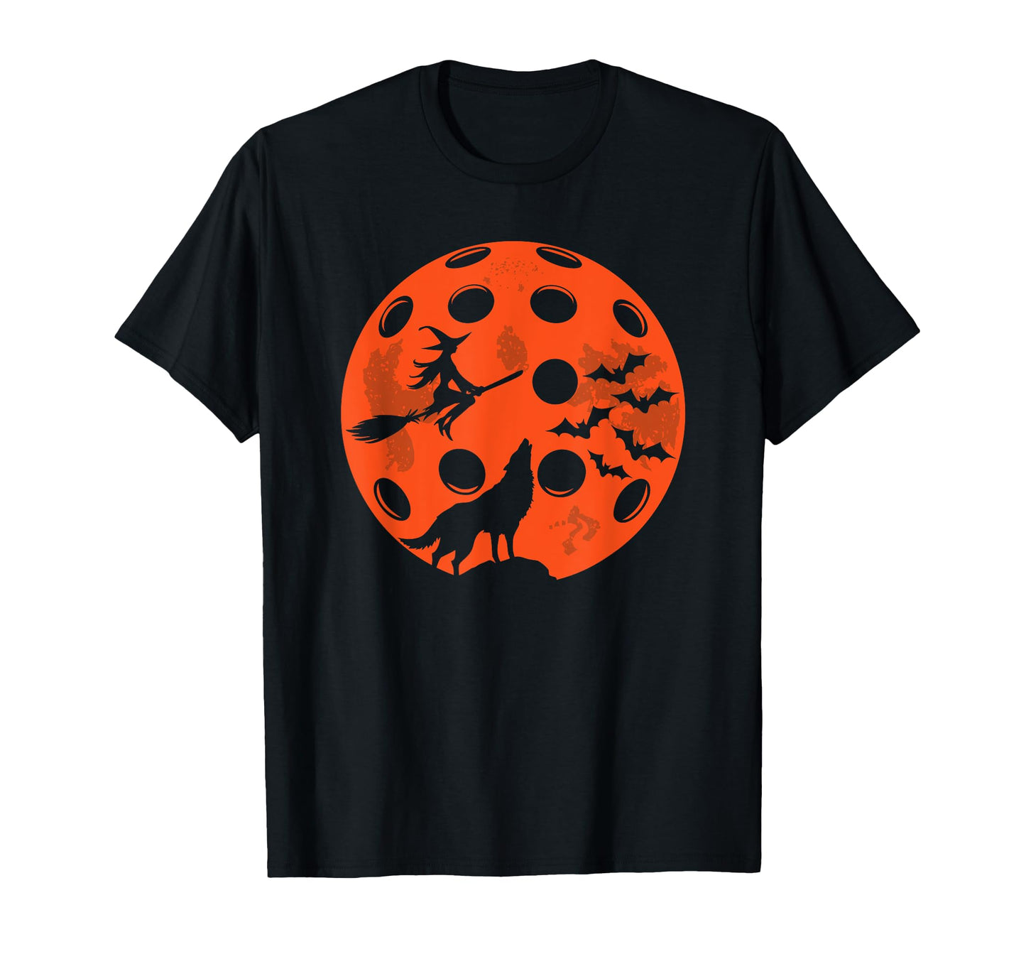 Halloween Pickleball Moon Spooky Graphic T-Shirt