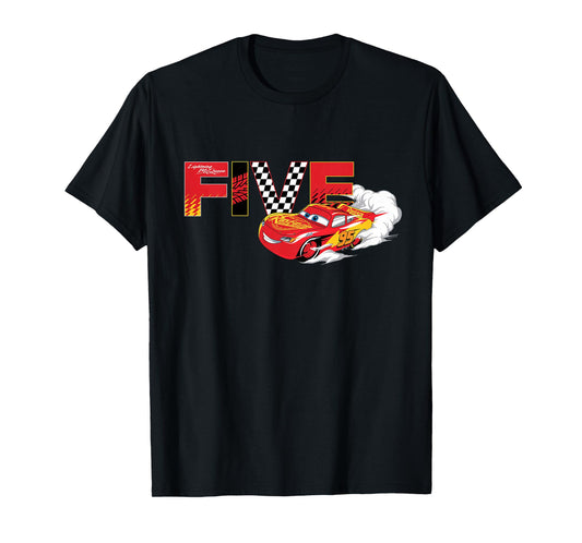 Disney & Pixar's Cars Numbers 5 Fifth 5th Birthday Party T-Shirt