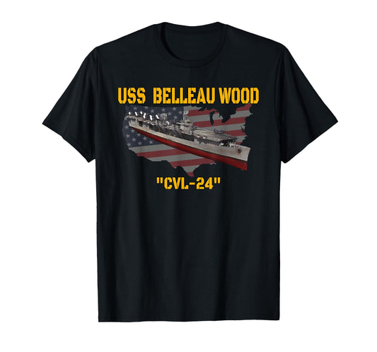Aircraft Carrier USS Belleau Wood CVL-24 Veterans Day Father T-Shirt