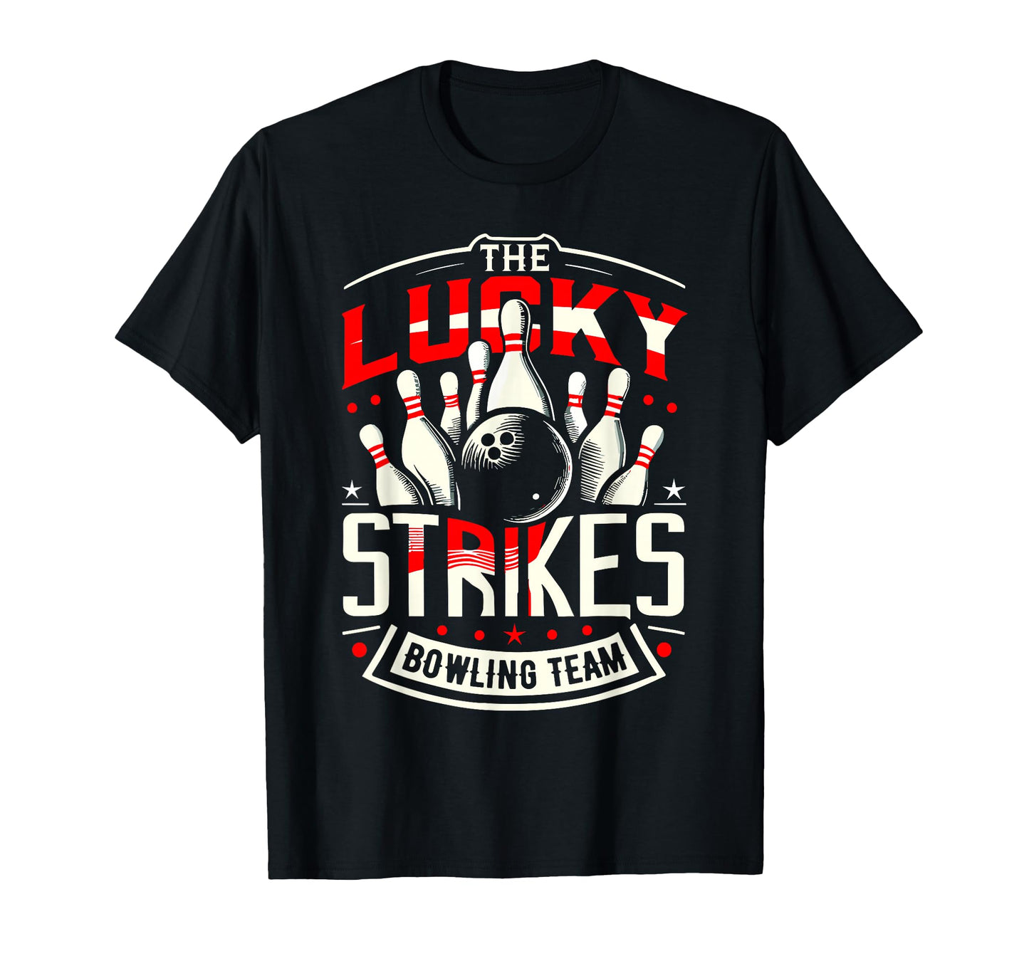 Lucky Strikes Bowling Team Shirt Bowling League T-Shirt