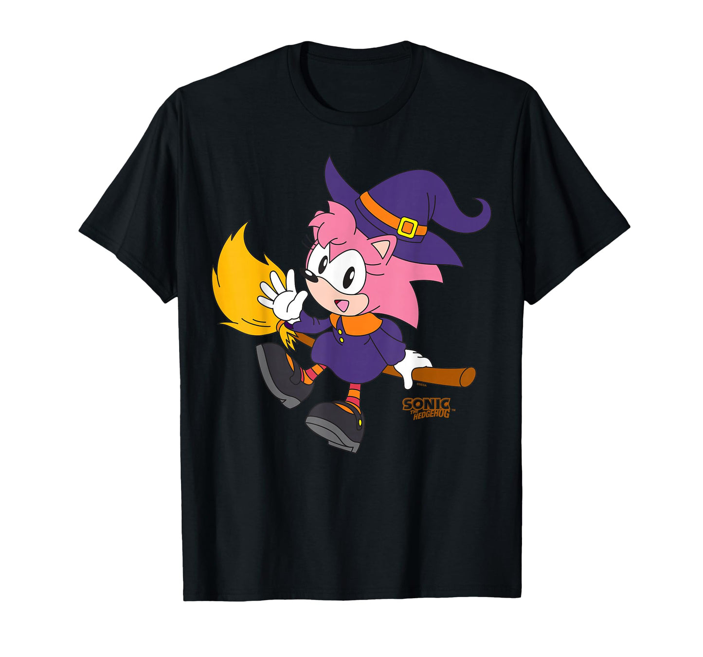 Sonic The Hedgehog Halloween Amy Witch Disguise T-Shirt